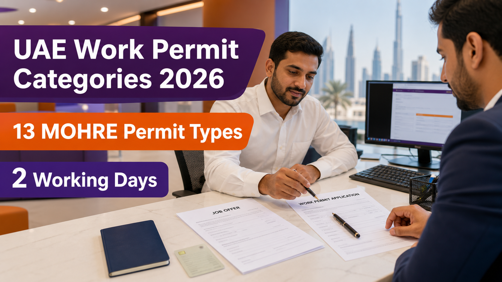 UAE work permit categories 2026 13 MOHRE permit types no logo image