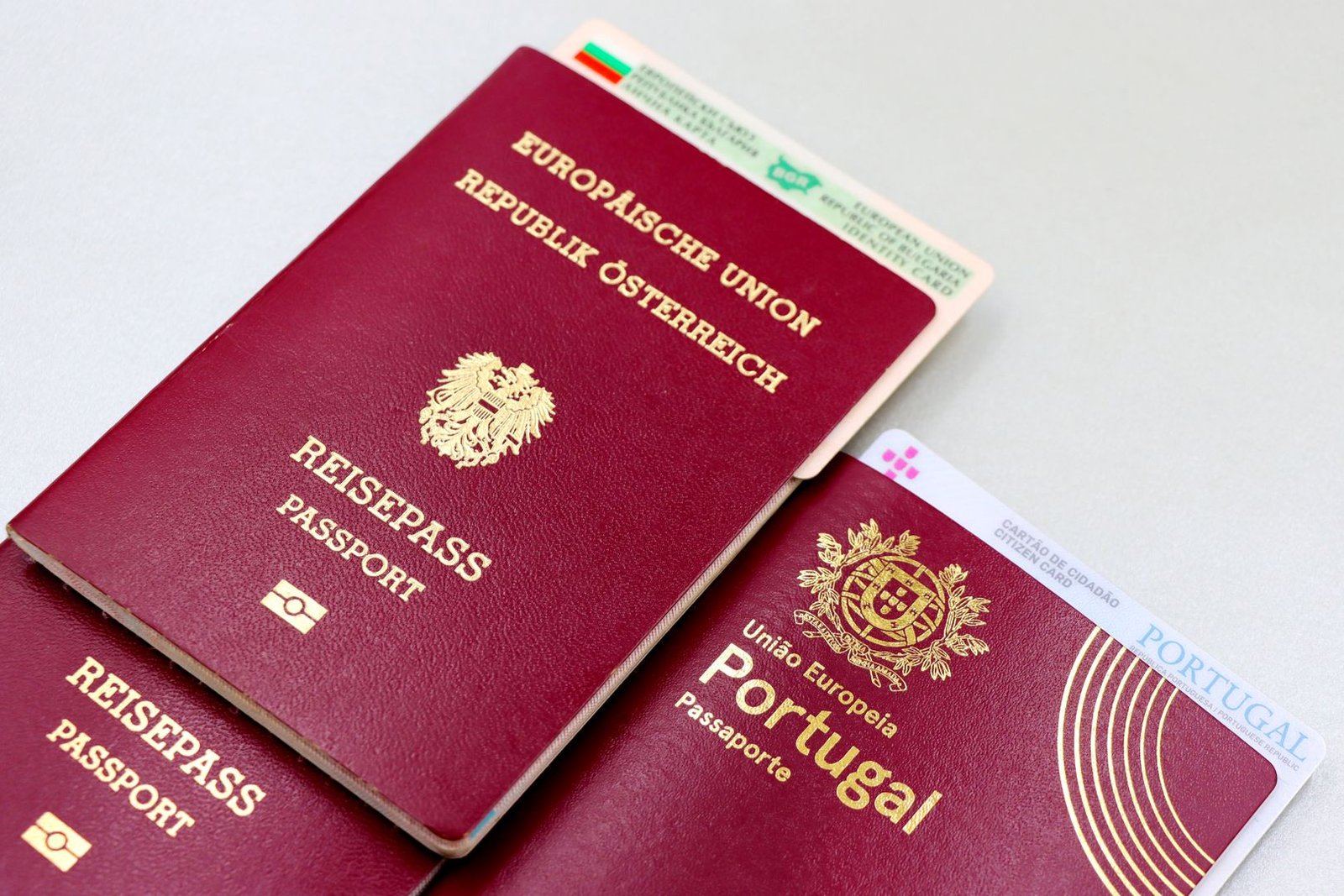 Passports and ID cards close up representing lost passport replacement process for expats in the UAE