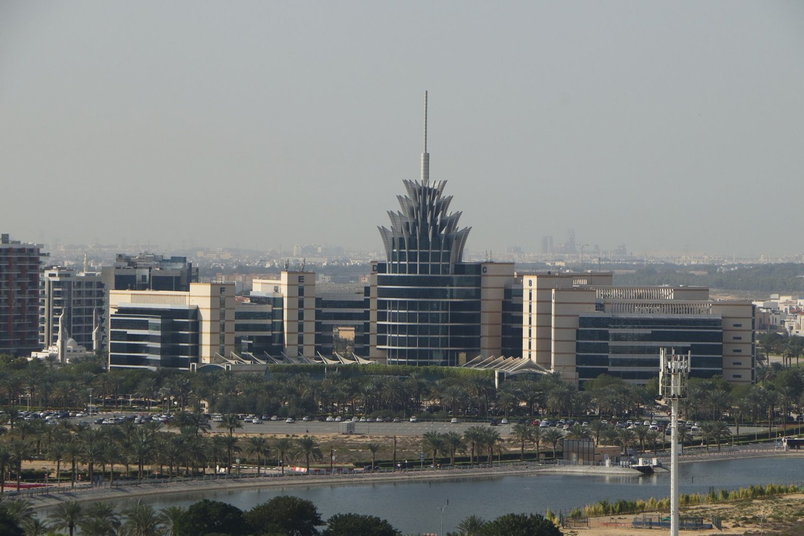 Government and business buildings in Dubai representing UAE residency and Emirates ID services